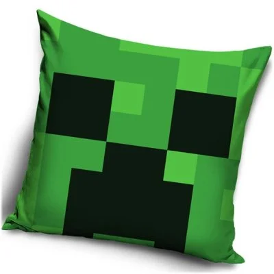 Velurový povlak na polštář Minecraft - Creeper Face