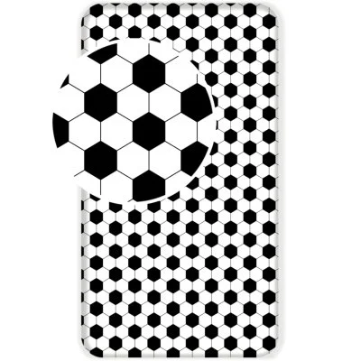 Bavlněné prostěradlo s motivem Fotbal - 90 x 200 + 25 cm