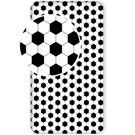 Bavlněné prostěradlo s motivem Fotbal - 90 x 200 + 25 cm