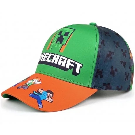 Dětská kšiltovka Minecraft s oranžovým kšiltem