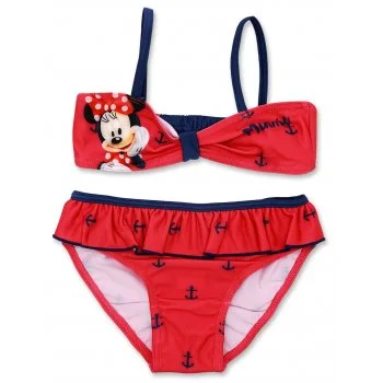 Dívčí dvoudílné plavky Minnie Mouse - červené
