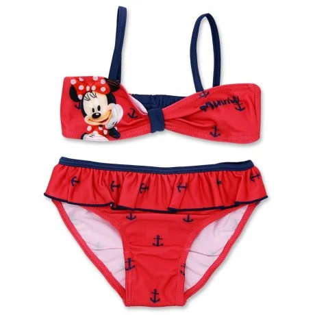Dívčí dvoudílné plavky Minnie Mouse - červené