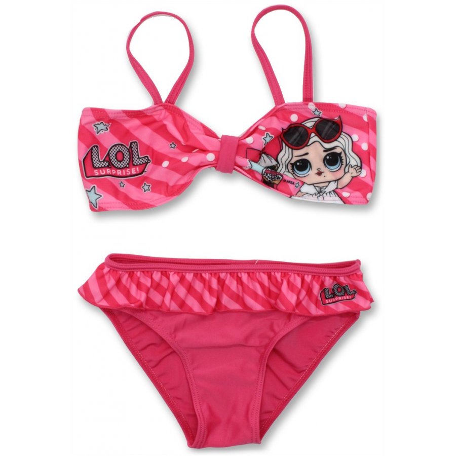 Dívčí dvoudílné plavky L.O.L. Surprise - tm. růžové