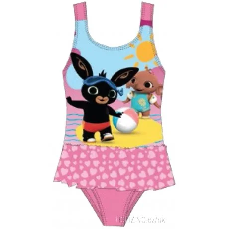 Dívčí jednodílné plavky Zajíček Bing - sv. růžové