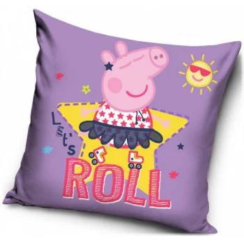 Povlak na polštář Prasátko Peppa na bruslích