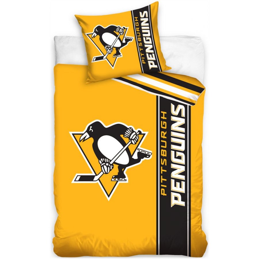 TipTrade (CZ) · Hokejové ložní povlečení NHL Pittsburgh Penguins - série Belt - 100% bavlna - 70 x 90 cm + 140 x 200 cm