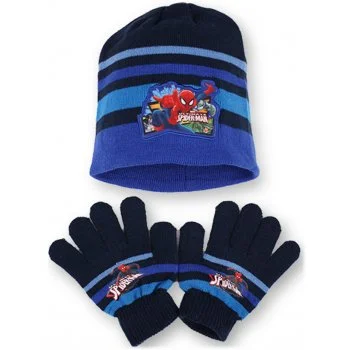 Chlapecká čepice + prstové rukavice pro menší děti Spiderman