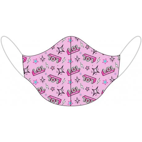Dětská dvouvrstvá bavlněná rouška L.O.L. Surprise - růžová