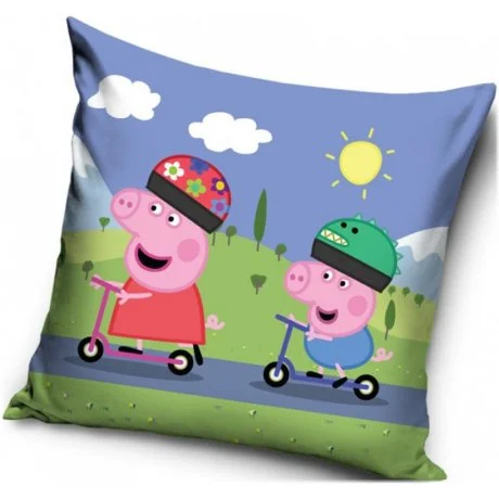 Povlak na polštář Prasátko Peppa na koloběžce