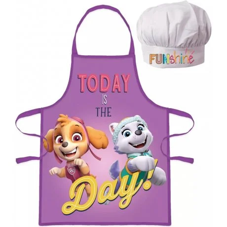 Dívčí zástěra s kuchařskou čepicí Tlapková patrola - Today is The day
