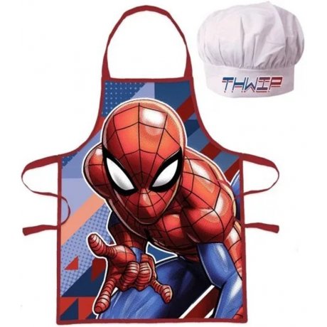 Dětská zástěra s kuchařskou čepicí Spiderman - Thwip