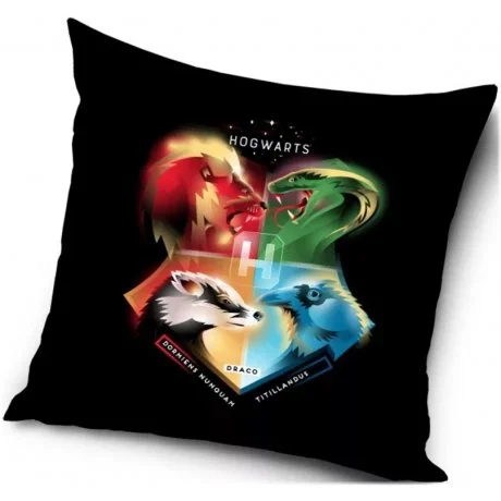 Povlak na polštář Harry Potter - barevný erb Hogwarts