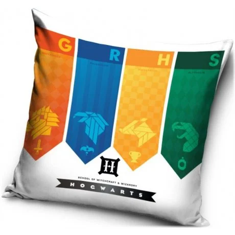 Povlak na polštář Harry Potter - prapory kolejí