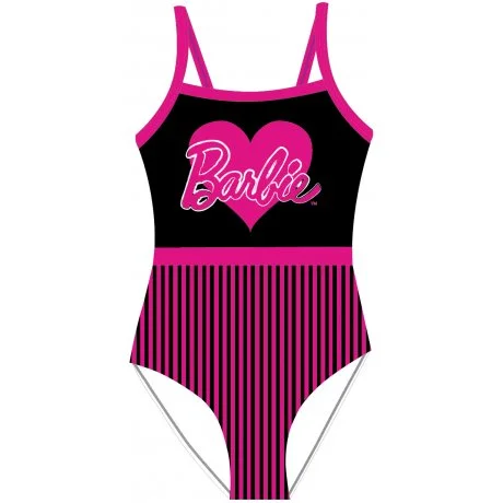Dívčí jednodílné plavky Barbie se srdíčkem
