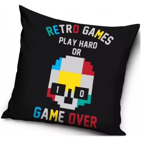 Polštář Retro Games - Play hard or game over