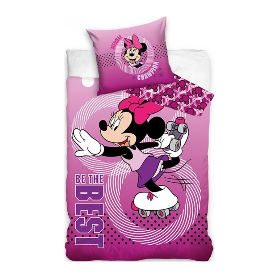 Carbotex · Bavlněné ložní povlečení Disney - motiv Minnie Mouse na bruslích - 100% bavlna - 70 x 90 cm + 140 x 200 cm