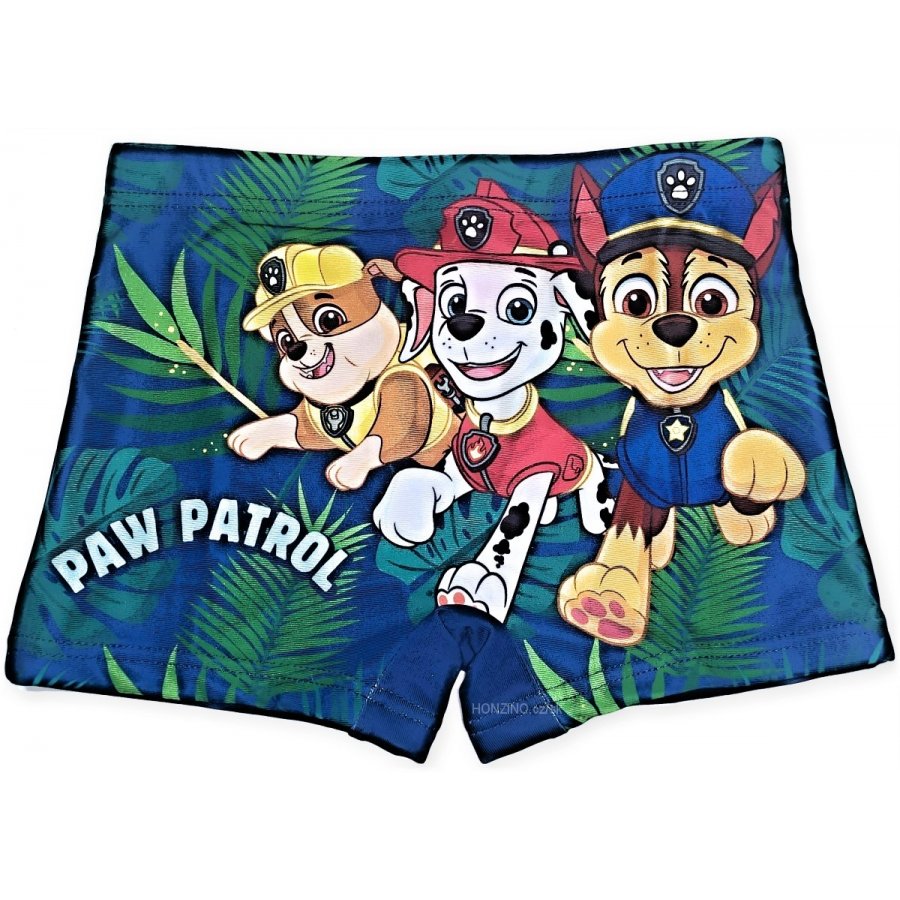 Setino · Dětské / chlapecké plavky boxerky Tlapková patrola - Paw Patrol - motiv v džungli EU 128 Tmavě modrá