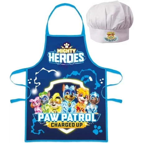 Chlapecká zástěra s kuchařskou čepicí Tlapková patrola - Charged Up