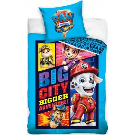 Bavlněné ložní povlečení Tlapková patrola ve filmu - modré
