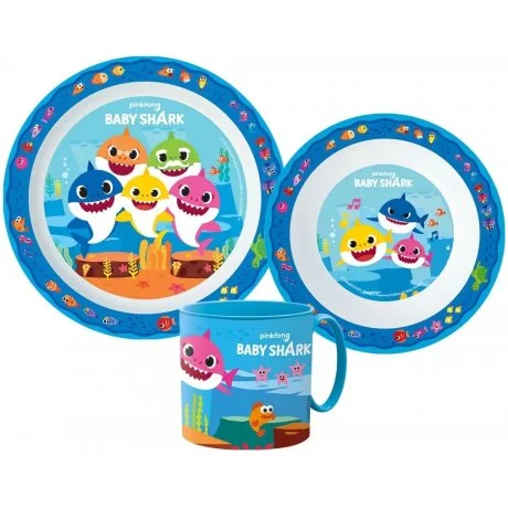 Sada plastového nádobí Baby Shark s hrnkem