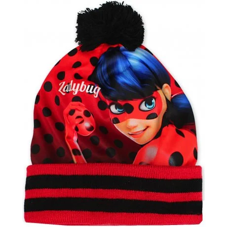 Dívčí zimní čepice s bambulí Kouzelná beruška