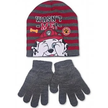 Chlapecká zimní čepice + prstové rukavice Tlapková patrola - Marshall