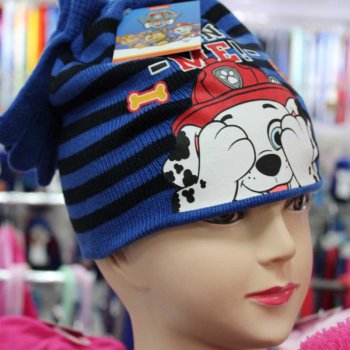 Chlapecká čepice + prstové rukavice Tlapková patrola - Marshall