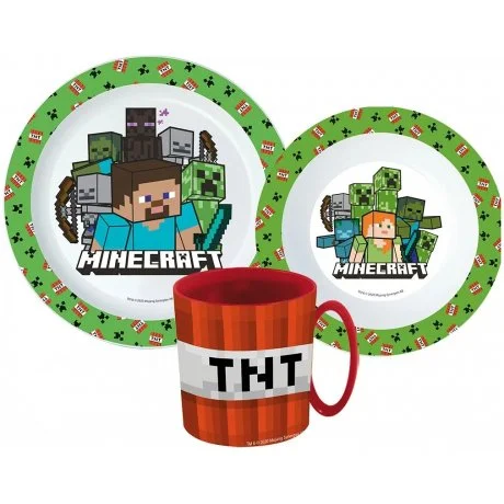 Sada plastového nádobí Minecraft s hrnkem TNT