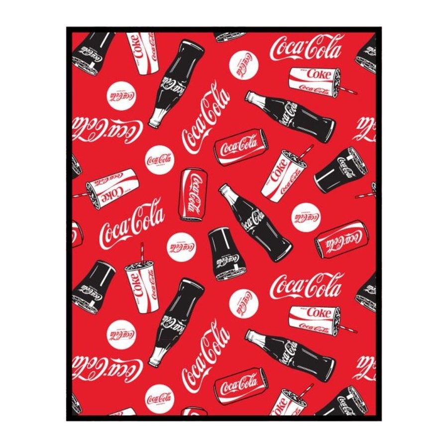 E plus M · Fleecová deka Coca-Cola - nano coral 220 gr./m² - 120 x 150 cm
